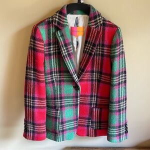 Vilagallo Pink and Green Plaid Blazer